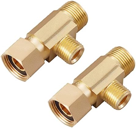 Lead-Free Brass 2 PCS 3/8 x 1/4" Angle Stop Add-A-Tee Compression Tee Valve by LitOrange