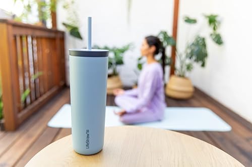 LifeStraw Go Series Tumbler – Double Wall Insulated Stainless Steel Water Filter, Icelandic Blue, Designed for Everyday Use, Removes Bacteria, Parasites, Microplastics, and Improves Taste - Image 6