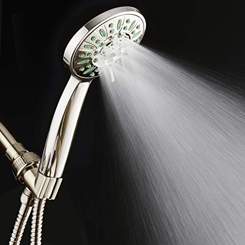 AquaDance Antimicrobial/Anti-Clog High-Pressure 6-setting Hand Shower, Microban Nozzle Protection from Growth of Mold, Mildew & Bacteria for Stronger Shower! Brushed Nickel Finish - Image 5