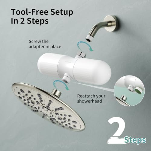 SR SUN RISE Duo Shower Filter - NSF Certified 20-Stage Shower Filter for Hard Water, Water Softener, Removes Chlorine, Heavy Metals, High Flow, Easy Replace Cartridge, Nourish Hair & Skin, Matte White - Image 5