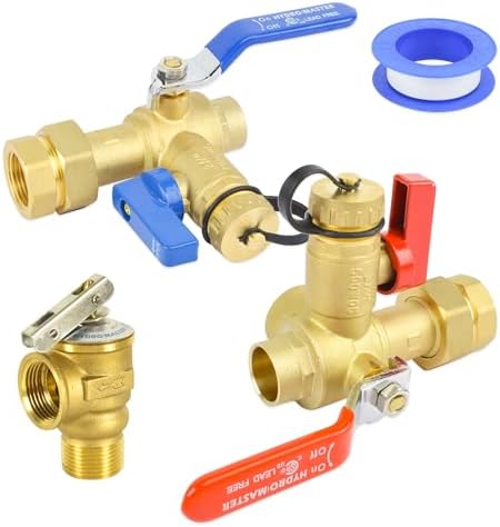 HYDRO MASTER Tankless Water Heater Valve Kit, Lead-Free Brass, NPT Thread x Sweat Connection by HYDROMASTER