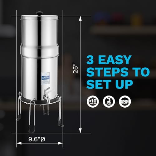 Survivor Filter Ultra Gravity Water Filter Stand - Durable and Stable Stainless Steel Stand for Gravity Fed Water Filtration System - Compatible with Big Berkey - Image 5
