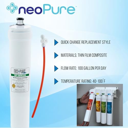 Neo-Pure NP-3MM100 SQC Reverse Osmosis Membrane Cartridge, 100 GPD TFC Filter Compatible with Water Factory 66-4706G2 for SQC3 and SQC4 RO Systems – Single - Image 2