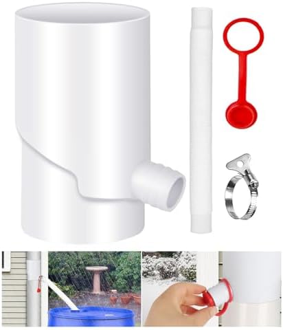 Rain Water Collection Barrel - Rainwater Collection System | UV Resistant Rain Barrel Diverter Kit | Portable Rain Barrels to Collect Rainwater from Gutter for Car Washing, Irrigation - Image 4