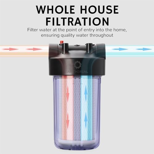 Airthereal Whole House Water Filter Clear Housing, 10" x 4.5" Sediment Carbon Cartridge Universal Housing, Pre-Filtration System for Well and City Water, 3/4" NPT Port, Includes 1-Pack CTO Filter - Image 7