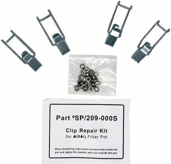 MirOil Filter Pot Clip Repair Kit (Set of 4), Replacement Clips with Screws - Image 2