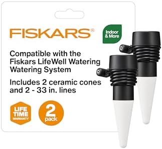 Fiskars LifeWell Watering Ceramic Cone Set with 33" Hose, 2-Pack by Unknown