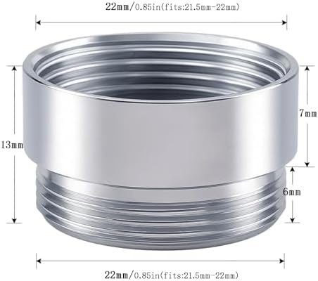 Faucet Aerator Adapter - 55/64 inch Female to 55/64 inch Male, Chrome Brass Sink Adapter, for Kitchen and Bathroom Faucet Adapter Kit Connection (F22-M22) - Image 2