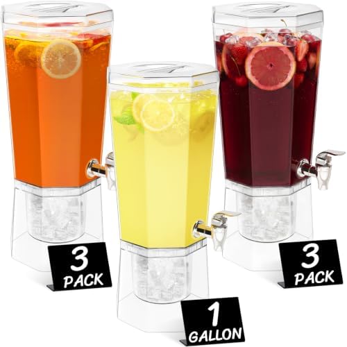 Lifewit 1 Gallon Drink Dispenser for Party with Leak-Proof Spigot, 3 Pcs by Lifewit