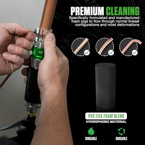 hilmor HLC007 HVAC Lineset Cleaner - Pressurized Foam Puck System to Remove Contaminants & Residue - Refrigerant Line Set Cleaning Kit - A2L Compatible - Image 3