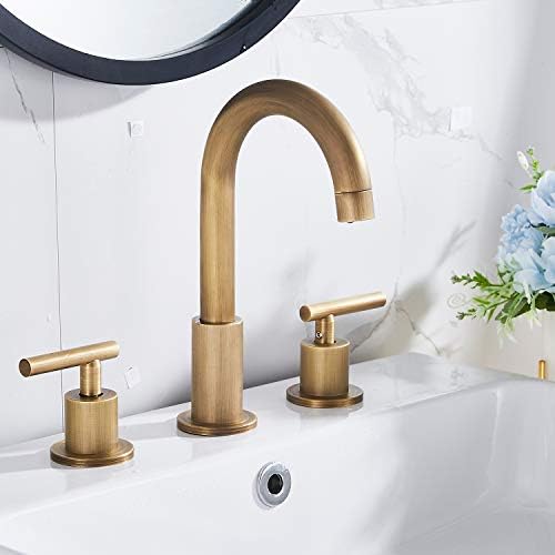 2-Handle Bathroom Faucet, Antique Brass - Image 4