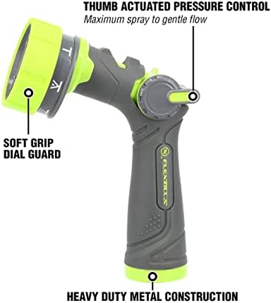 Flexzilla 7-Pattern Adjustable Flow Garden Hose Nozzle Sprayer with Easy to Use Thumb Control, Lightweight & Durable - Image 3