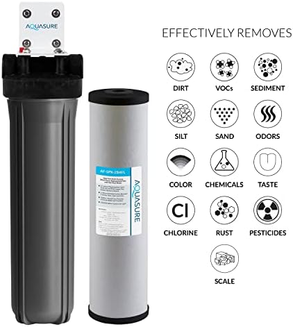 Aquasure Fortitude V2 Series Whole House Multi-Purpose Sediment/Carbon/Siliphos Anti-Rust, Bacteria & Scale Inhibiting Water Filter System, Large Size | Reduces Chlorine, Taste & More (AS-FL-25SPX) - Image 2
