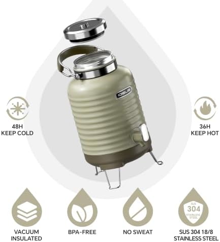 IDEUS Insulated Beverage Dispenser 1.4gal, Drink Container Grey - Image 2