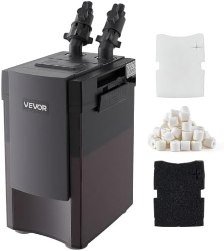 VEVOR 317GPH Canister Filter, 3-Stage External Aquarium Filter with Powerful Pump, Water Circulation Cleaning Machine with Media for Large Fish Tanks and Aquariums Up to 100 Gallons, for Freshwater by VEVOR