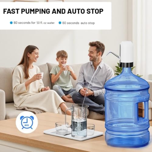 Myvision 5 Gallon Water Dispenser,Portable USB Charging Water Bottle Pump - Image 4