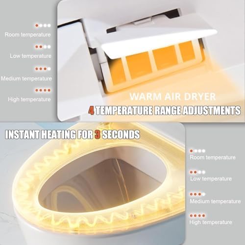 Electric Bidet Toilet Seat, Filtered & Unlimited Warm Water, 8 Modes Spa Wash, Warm Air Dryer, Heated Seat, Self-Clean Stainless Steel Nozzle, HD Night Light. 10-year warranty. (TB-48E,Elongated) - Image 4