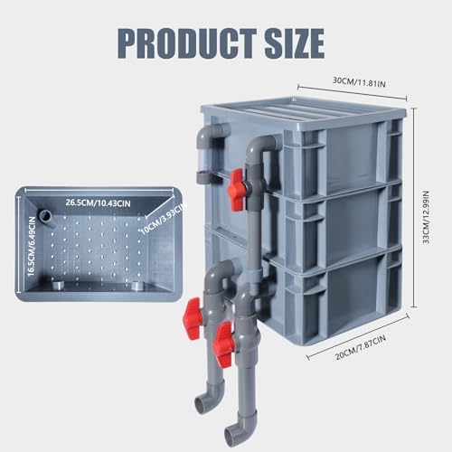 3-Layer Aquarium Filter Box, Fish Tank Filtration & Circulation System for 20–70 Gallon Tanks - Image 2