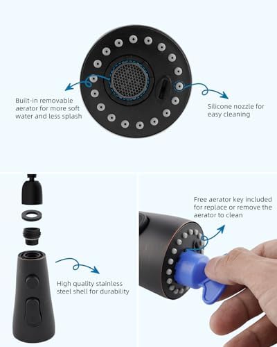 Hibbent cUPC Certified Stainless Steel Pull Down Spray Head Replacement - Image 4