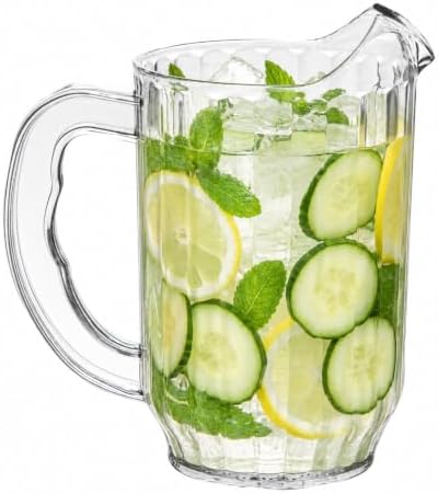 Restaurantware 32 oz Clear Plastic Water Pitcher, Contoured Lip, 1 Count by Restaurantware