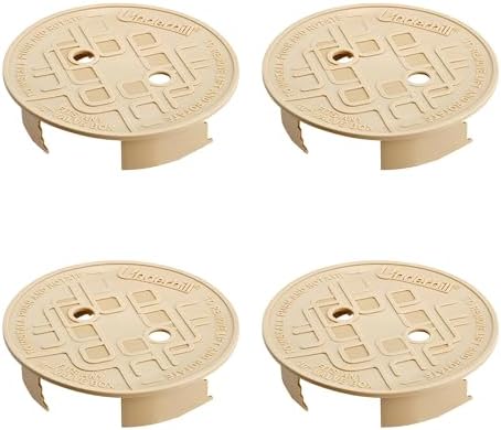 Underhill Sprinkler Valve Round Box Lid, VersaLid 10 Inch Universal Cover for Automatic Irrigation System, Tan, VL-10T-4, 4 Pack by Underhill