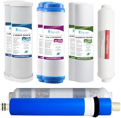 Anchor 1-Year Replacement Water Filter Cartridge Set for 6-Stage RO System (50 GPD) by AnchorWaterFilters