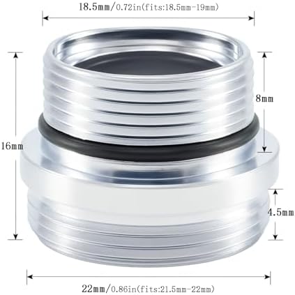 Faucet Aerator Adapter, M18.5 Male to 55/64" Male Adapter(M18.5-M22) - Image 2