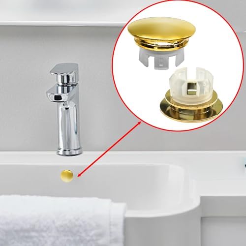 2 Pack Sink Basin Overflow Trim Ring,Solid Brass Bathroom Sink Trim Overfollow Cover,Sink Trim Overflow Cover Insert in Hole Round Caps or Kitchen Bathroom(Bright Gold) - Image 4