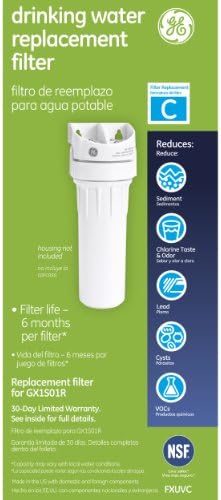 GE Premium Single Stage Drinking Water System Replacement Filter, Fits GX1S01R Under Sink Filtration System, Replace Every 6 Months, FXUVC | (Pack of 3) - Image 3
