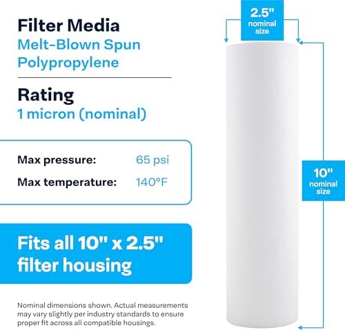 SpiroPure SP-P1 10x2.5 Sediment Water Filter SDC-25-1001 P1 155225-43, 24PK - Image 3