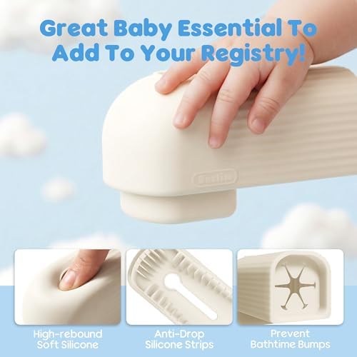 Roslim Faucet Cover Bathtub for Baby, Silicone Tub Spout Cover, Faucet Protector for Kids, Bath Spout Guard for Baby, Toddler Faucet Cover, Water Spout Cover for Child Safety, Universal Fit, Ivory - Image 2