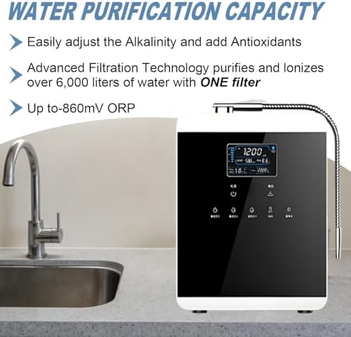 Alkaline Water Ionizer Purifier - Auto-Cleaning LCD Touch Filter, 5 Settings, Intelligent Voice, pH 3-11, 6000L Capacity for Healthy Home Drinking Water - Image 4