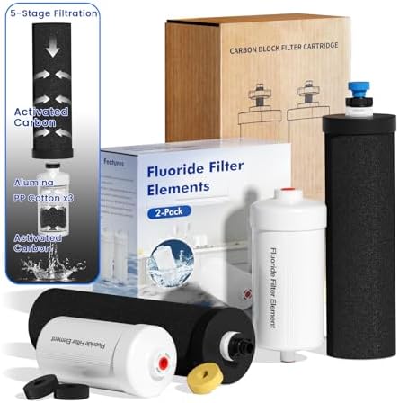 Gravity Water Filters Replacement for Berlky BB9-2 & PF-2 Fluoride Filters Combo Packs, 7-Stage Filtration, NSF/ANSI 42 & 372 Certified, Gravity Filters Compatible with Berlky Systems (4 Pack) by Joypur