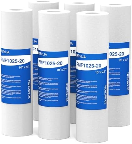 20 Micron 10" x 2.5" Sediment Water Filter Cartridge, 6-Pack by Purevua