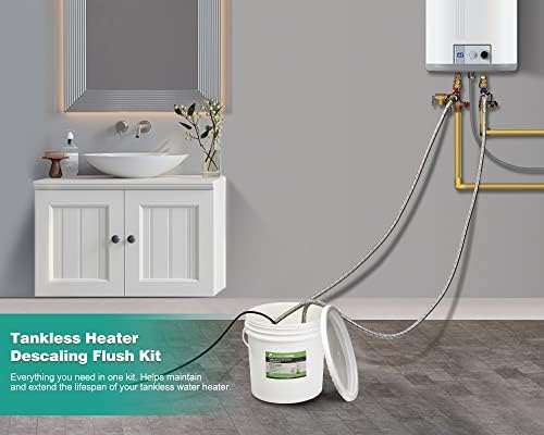 FLUENTPOWER Tankless Water Heater Flushing Kit, 1/4 HP Pump, 4 Gal Pail - Image 2