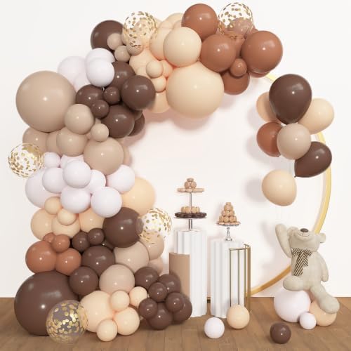 Amandir 153pcs Dark Light Brown Balloon Garland Arch Kit Different Sizes - Image 5