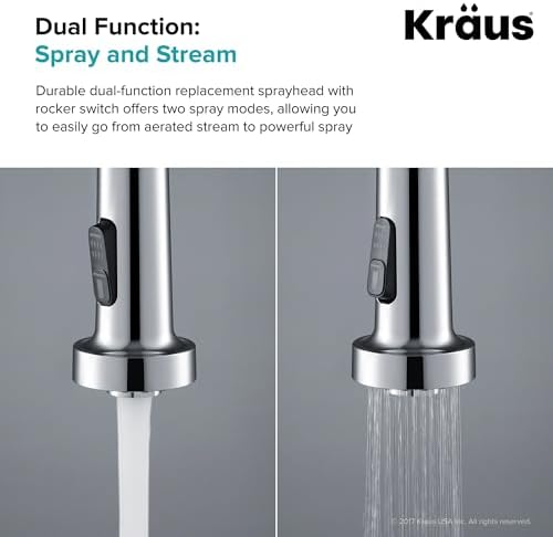 Kraus KFS-1CH Dual Function Kitchen Faucet Sprayer, Chrome - Image 3