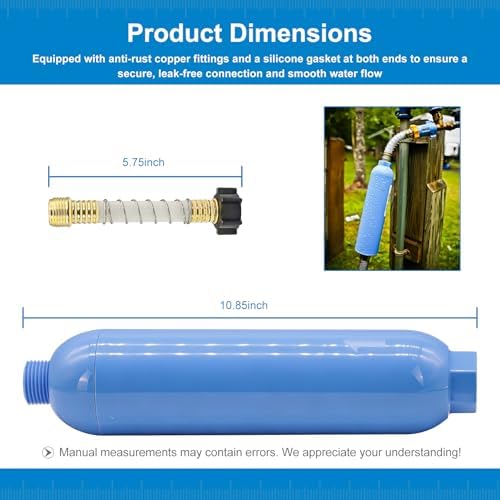 RV Inline Water Filter with 2 Flexible Hose Protectors, 20-Micron Advanced GAC & KDF Filtration Reduces Bad Taste, Odor, Chlorine, Sediment for RVs Campers Marines - Image 6