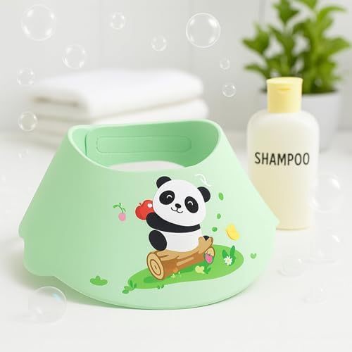 Baby Shower Cap Shield - Adjustable Waterproof Shower Visor for Kids, Soft Baby Hair Washing Shield with Ear Protection, Perfect for Toddlers & Children (giant panda) - Image 4