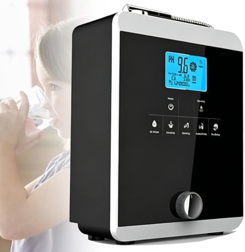 Alkaline Water Ionizer Machine, pH 3-11, 800mV ORP, 8,000L Filter, Auto-Cleaning, Voice Control, Alkaline & Acidic Water Purification (Black) by Unknown