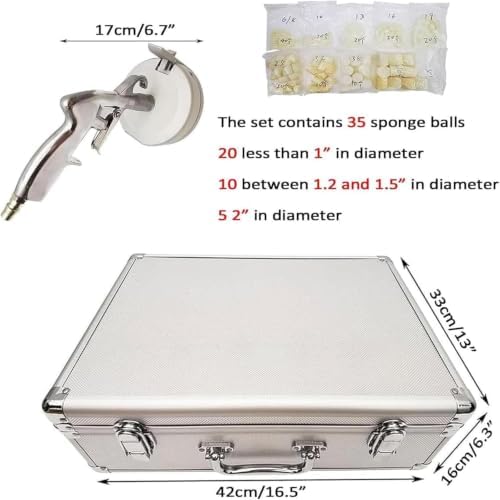 Air Powered Pipe Flushing Kit with 9 Nozzles and Sponge Projectiles for Industrial Tube Maintenance,Fits 6-51mm Id - Image 5