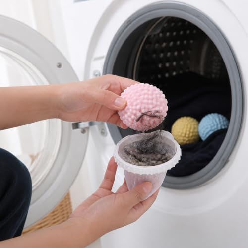 3 Pack Washing Machine Lint Catcher Laundry Balls, Floating Hair Filter Trap for Capturing Lint, Pet Hair & Debris, Anti-Tangle Clothes Cleaning Ball - Image 3