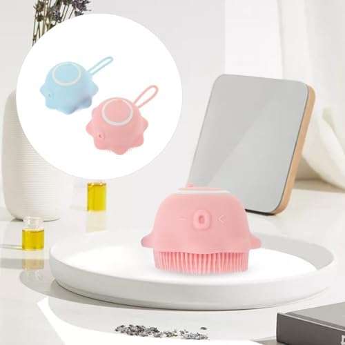 Silicone Shower Brush 2Pcs with Soap Holder for Babies Bath Time - Image 3