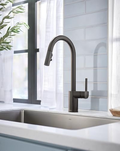 Moen 7565BLS Align One-Handle Modern Kitchen Pulldown Faucet with Reflex and Power Clean Spray Technology, Spot Resist Black Stainless - Image 2