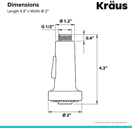 Kraus KFS-1SS Dual Function Kitchen Faucet Sprayer, Stainless Steel - Image 5