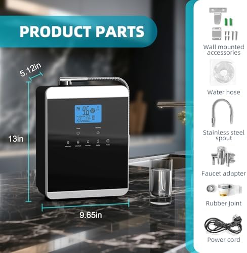 Alkaline Water Ionizer Machine for Home, 11 Titanium Plates Alkaline Water Machine, pH 4-10.5 Acid Water Purifier, Water Filter Up to -600mV ORP | 10000 Liters Per Filter - Image 5