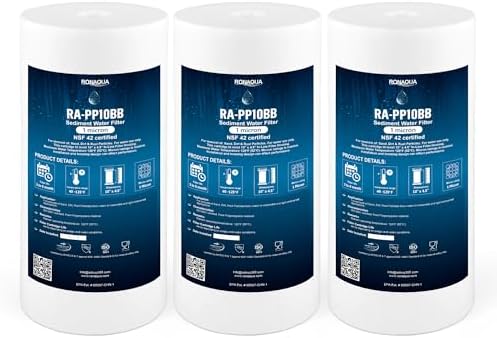 Ronaqua 10 x 4.5 Inch Big Sediment Water Filter Cartridge 1 Micron 3 Pack by Ronaqua