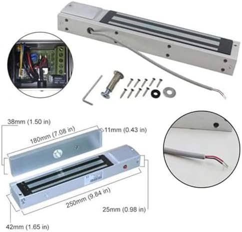 MENGQI-CONTROL Remote Control Keypad inswinging Door 600Lbs Electromagnetic Lock Kit with Bracket Access Control System 110-240V Power Supply Unit Push to Exit Button Buzzer Sounder for Visitor in - Image 4