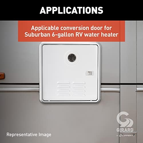 Girard Products LLC RV Water Heater Door Installation Kit - 10-Gallon, Polar White,Black - Image 4