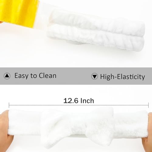 Ondder Spa Headband for Washing Face 8 Pack White Skincare Makeup Headbands - Image 5